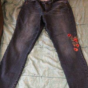 Artisan plus size embroidered jean